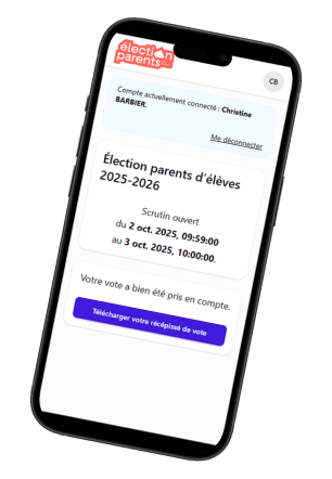 Réception du lien de vote